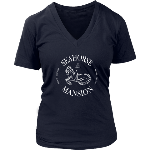 Logo Tee | Women's V-Neck - Seahorse Mansion, 3 colors - Seahorse Mansion 