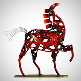 Metal Sculpture | Red Horse - Handmade - Seahorse Mansion 