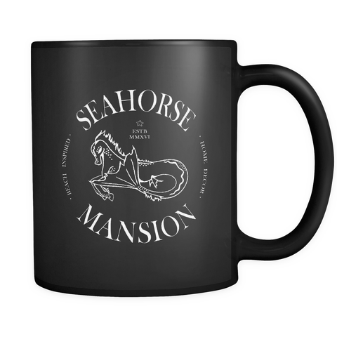 Logo Mug | Black Ceramic - Seahorse Mansion - Seahorse Mansion 