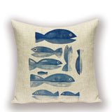 Throw Pillow Covers | Four or So Fish - 5 styles - Seahorse Mansion 