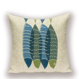 Throw Pillow Covers | Four or So Fish - 5 styles - Seahorse Mansion 