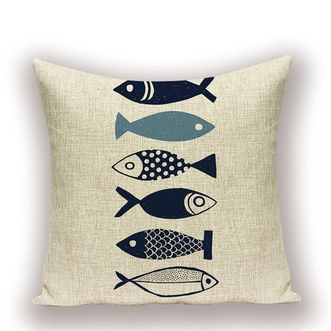 Throw Pillow Covers  Four or So Fish - 5 styles