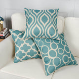 Throw Pillow Covers | Aqua Geometric - 6 designs - Seahorse Mansion 