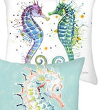 Throw Pillow Cover | Serene Seahorse - 2 styles - Seahorse Mansion 