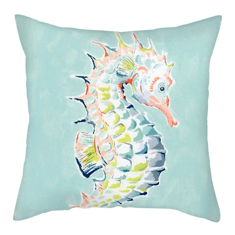 Throw Pillow Cover | Serene Seahorse - 2 styles - Seahorse Mansion 