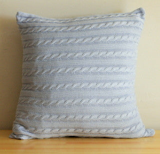 Cable Knit Throw Pillow Cover - 6 colors - Seahorse Mansion 