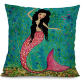 Throw Pillow Cover | Mermaid Brights  - 4 styles - Seahorse Mansion 