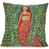Throw Pillow Cover | Mermaid Brights  - 4 styles - Seahorse Mansion 