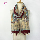 Tasseled Wrap Scarf | Women's Cotton Voile - 22 styles - Seahorse Mansion 