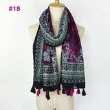 Tasseled Wrap Scarf | Women's Cotton Voile - 22 styles - Seahorse Mansion 