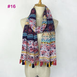 Tasseled Wrap Scarf | Women's Cotton Voile - 22 styles - Seahorse Mansion 