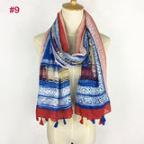 Tasseled Wrap Scarf | Women's Cotton Voile - 22 styles - Seahorse Mansion 