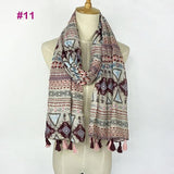 Tasseled Wrap Scarf | Women's Cotton Voile - 22 styles - Seahorse Mansion 