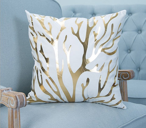 Throw Pillow Covers | Golden Tropics - 2 Designs - Seahorse Mansion 