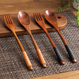 Wooden Long Handled Spoon and Fork Set - 2 colors - Seahorse Mansion 