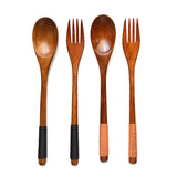 Wooden Long Handled Spoon and Fork Set - 2 colors - Seahorse Mansion 