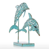 Metal Sculpture | Two Dolphins - Handmade - Seahorse Mansion 
