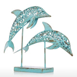 Metal Sculpture | Two Dolphins - Handmade - Seahorse Mansion 