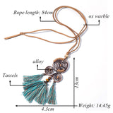 Pendant Necklace | Mixed Media Tassel - 2 colors - Seahorse Mansion 