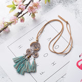 Pendant Necklace | Mixed Media Tassel - 2 colors - Seahorse Mansion 