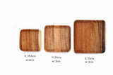 Square Acacia Wood Plates - 3 sizes - Seahorse Mansion 