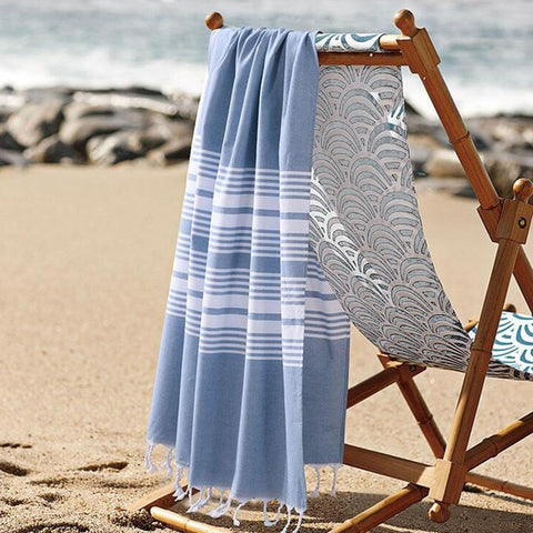 Beach Throw-Bath Towel | Peshtemal Turkish Towel - 3 colors - Seahorse Mansion 