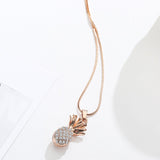 Pineapple Necklace | Inset Crystal - Gold, Silver or Rose Gold - Seahorse Mansion 
