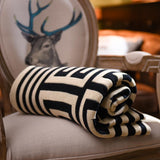 Throw Blanket | Greek Key Knit - 4 colors - Seahorse Mansion 