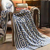 Throw Blanket | Greek Key Knit - 4 colors - Seahorse Mansion 