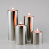 Candle Holder Set - 4 piece Stainless Elegance - Seahorse Mansion 