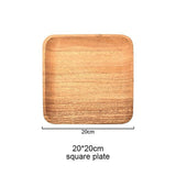 Square Acacia Wood Plates - 3 sizes - Seahorse Mansion 