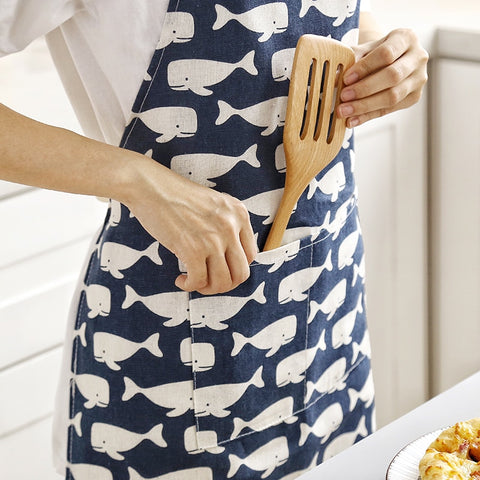 Apron | Linen Coastal Print , Adult or Child - 4 patterns - Seahorse Mansion 