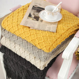 Throw Blanket | Geometric Knit Throw - 4 colors - Seahorse Mansion 