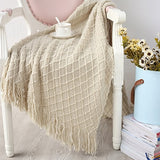 Throw Blanket | Geometric Knit Throw - 4 colors - Seahorse Mansion 