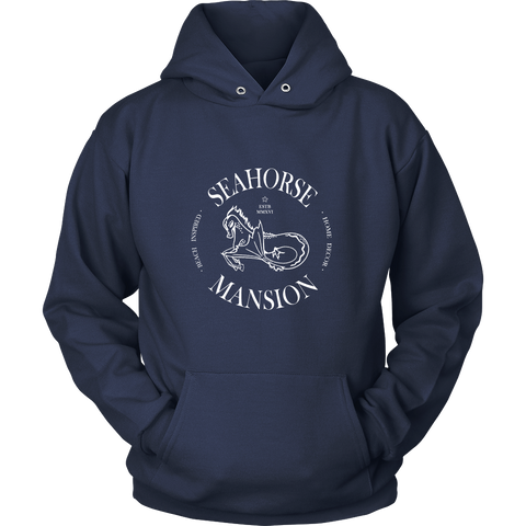 Logo Tee | Seaside Hoodie - Seahorse Mansion, Navy - Seahorse Mansion 